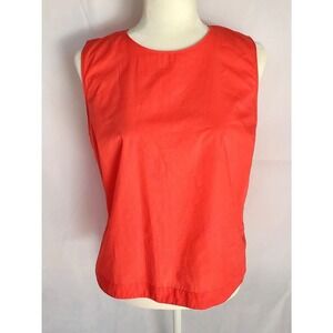 Gap Women's Medium Lightweight Scalloped Pink/Red Cropped Blouse‎ Back Zip